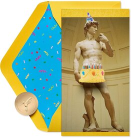 PAPYRUS® Birthday Card Having Your Cake David Statue