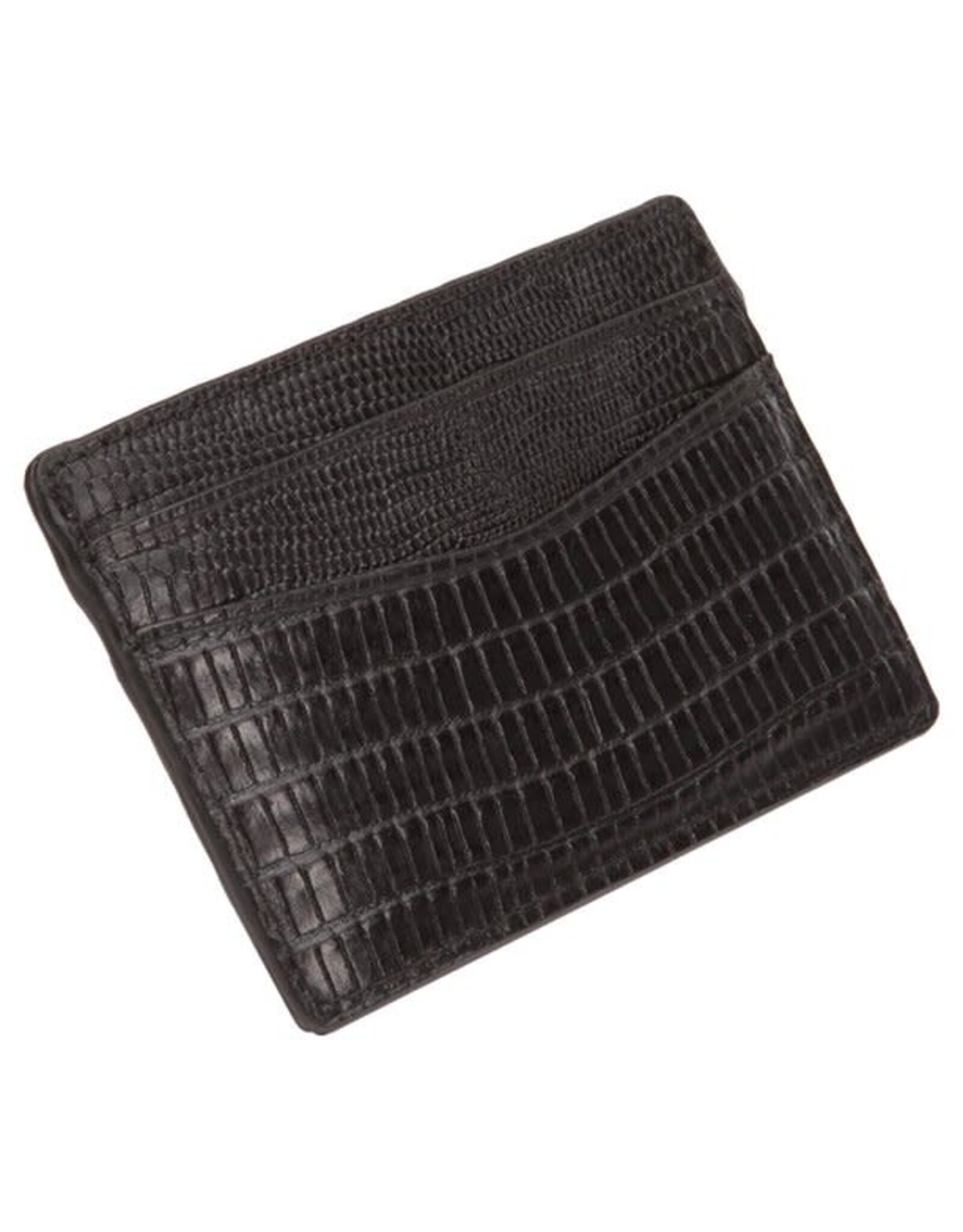 Mens Blake Card Wallet Black Teju Lizard Embossed Leather