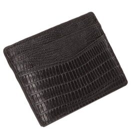 Mens Blake Card Wallet Black Teju Lizard Embossed Leather