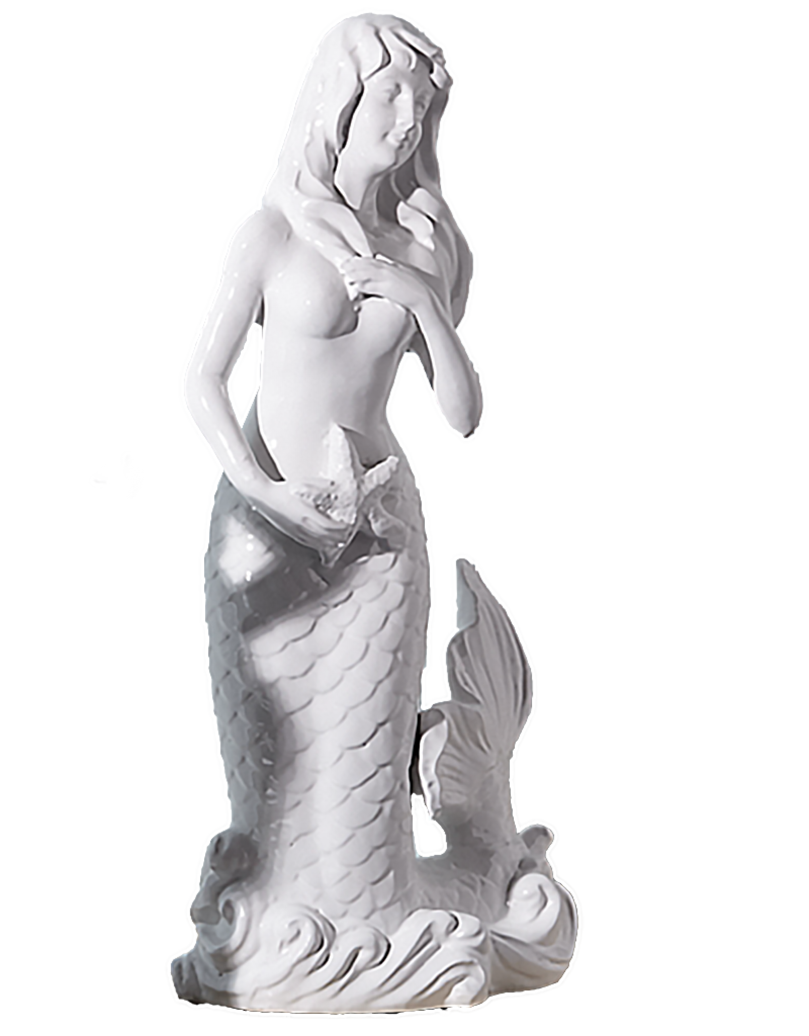 Twos Company Mermaid W Starfish 23H Ceramic Sculptural Home Accent