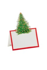 Caspari Christmas Place Cards Tent Style 8pk Glittering Tree