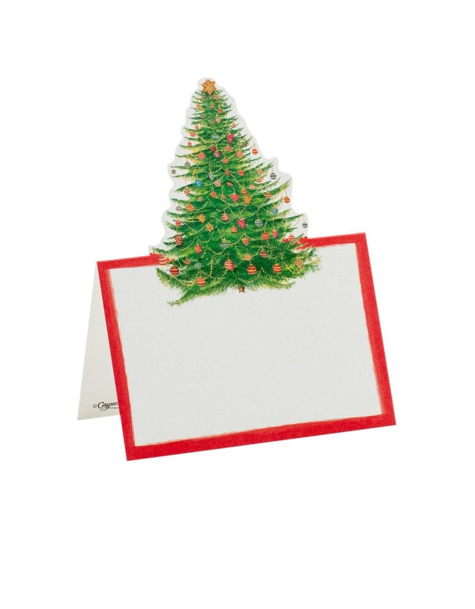 Caspari Christmas Place Cards Tent Style 8pk Glittering Tree