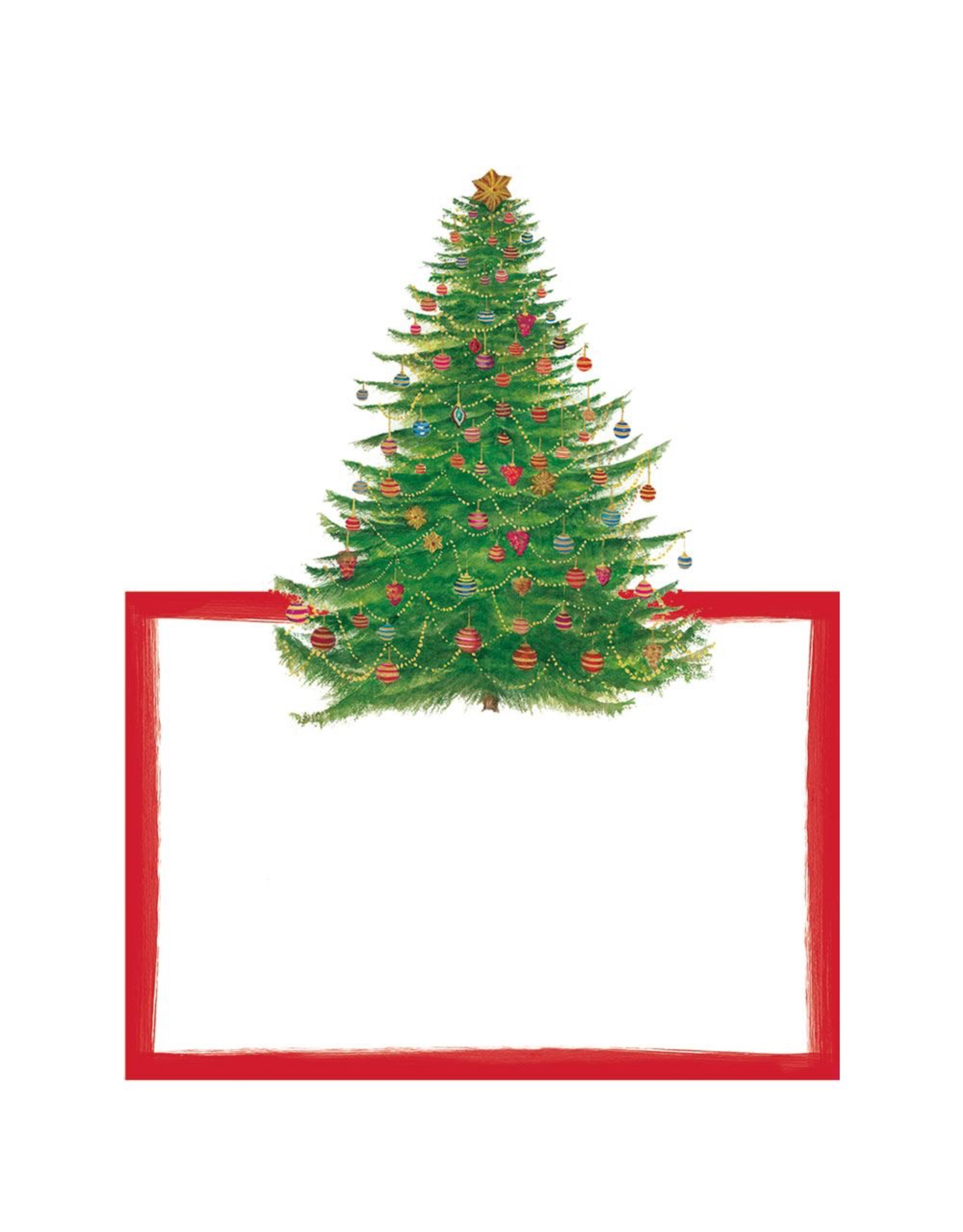Caspari Christmas Place Cards Tent Style 8pk Glittering Tree