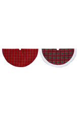 Kurt Adler Miniature Plaid Glitter Print 20" Tree Skirts 2 Assorted