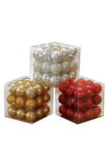 Kurt Adler 25MM Miniature Glass Ball Ornaments, Set Of 3 Boxes