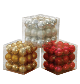 Kurt Adler 25MM Miniature Glass Ball Ornaments, Set Of 3 Boxes