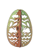 Katherine's Collection Easter Egg Ornament Glittered Laser Cut Peach-Orange