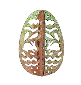 Katherine's Collection Easter Egg Ornament Glittered Laser Cut Peach-Orange