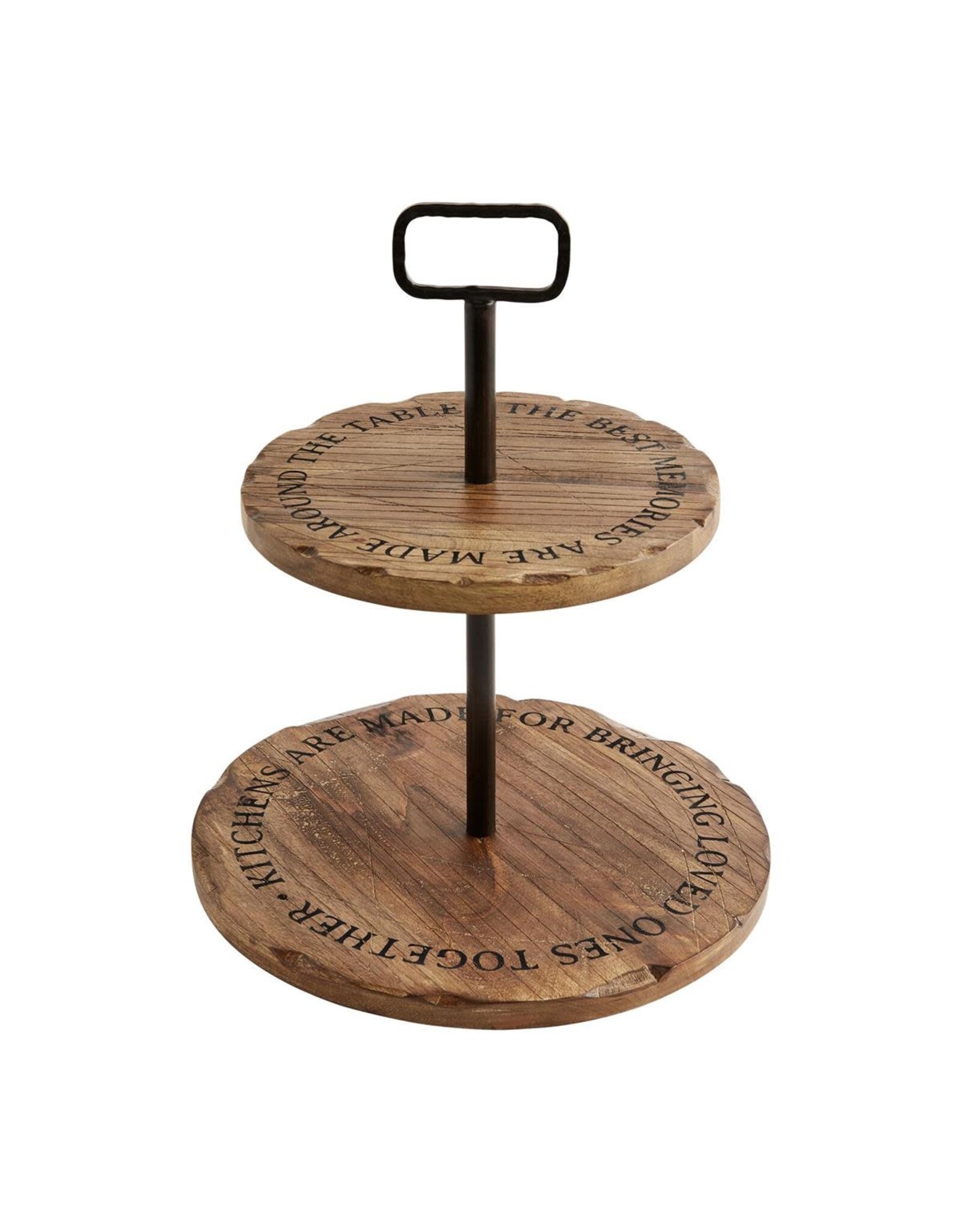 Mud Pie Distressed Wood Sentiment Tiered Server