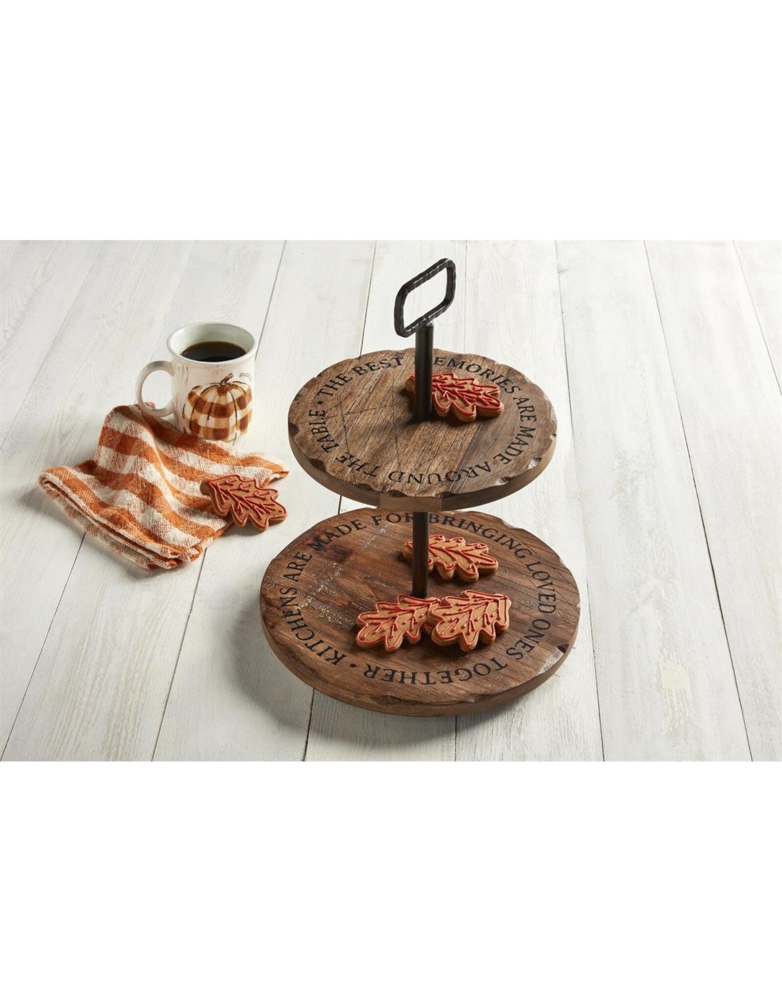 Mud Pie Distressed Wood Sentiment Tiered Server