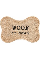 Mud Pie Jute Dog Mat Woof It Down