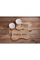 Mud Pie Jute Dog Mat Woof It Down