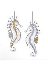 Kurt Adler Clear Acrylic Seahorse Ornaments 5 Inch Set of 2 Assorted
