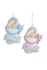 Kurt Adler Baby's 1st Christmas Stocking Ornaments For Personalization