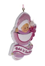 Kurt Adler Baby's 1st Christmas Ornament In Pink