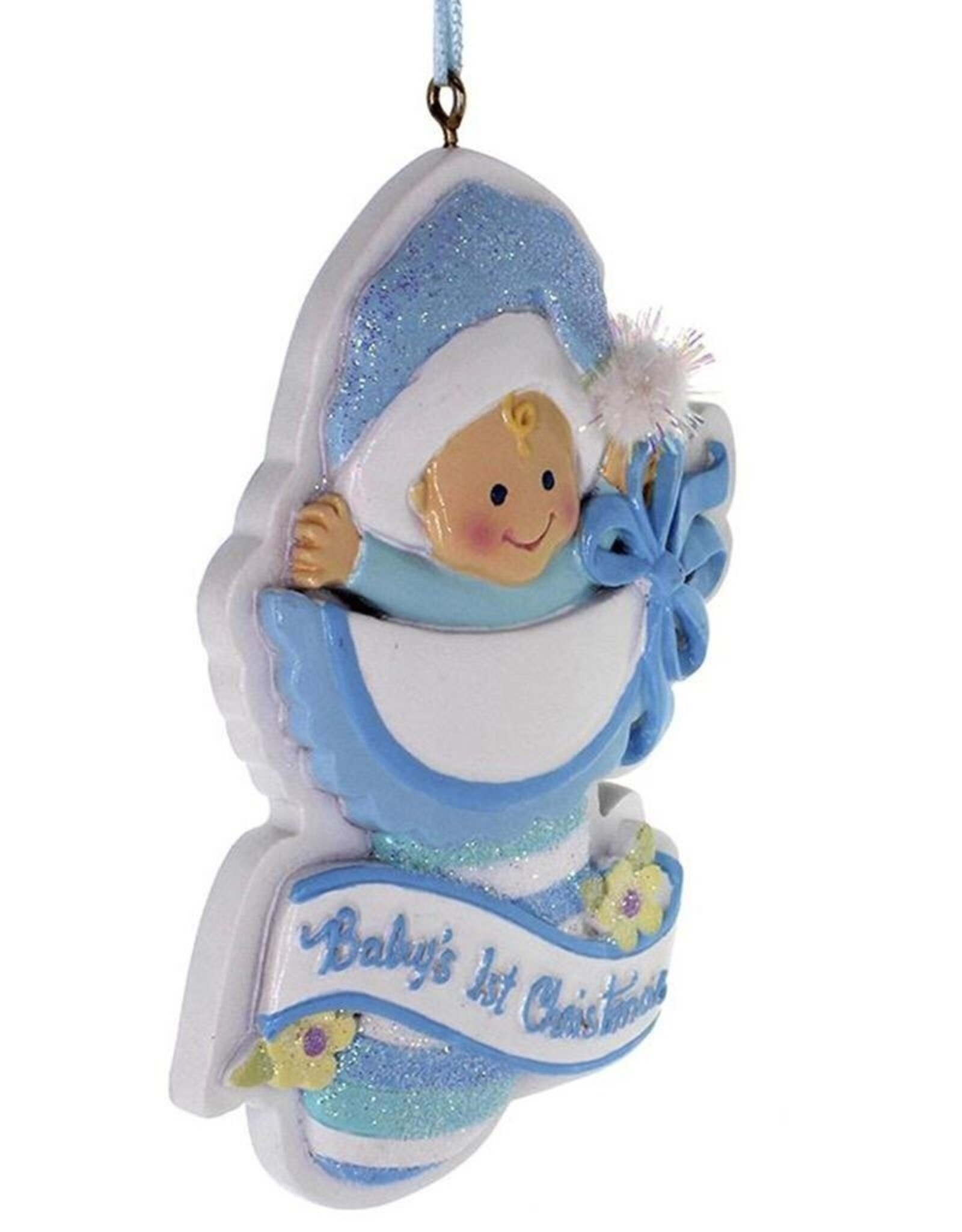 Kurt Adler Baby's 1st Christmas Ornament In Blue