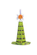 Burton and Burton Halloween Decor Hanging Paper Witch Hat 18” In Green