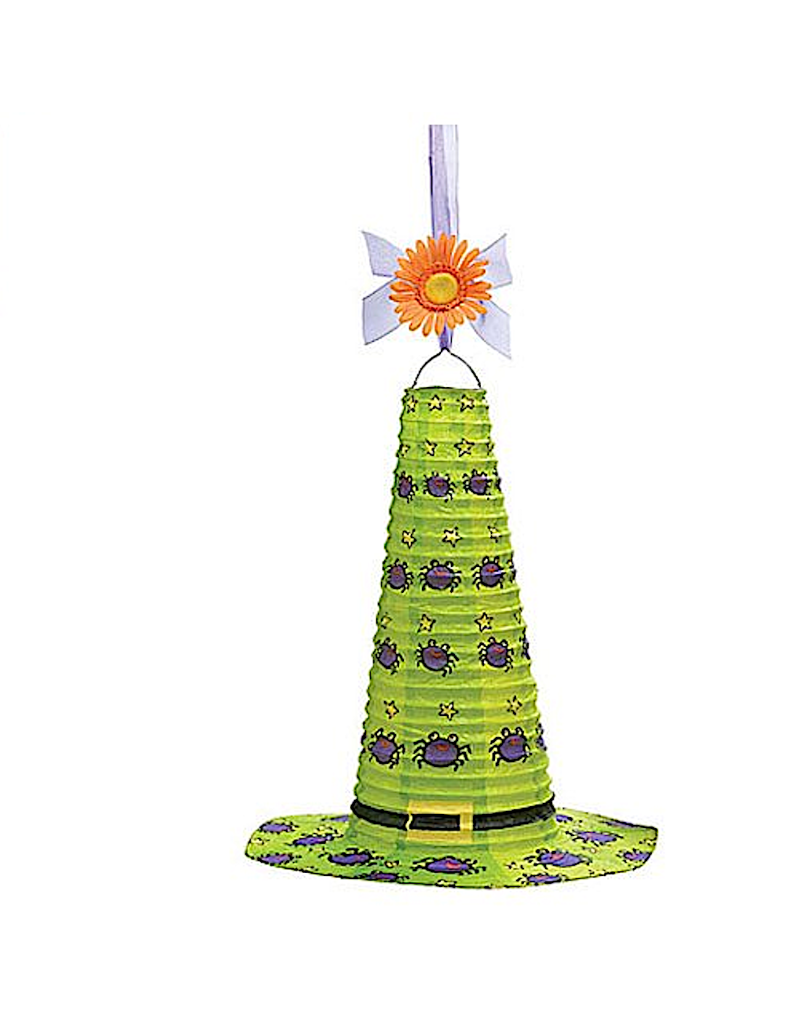 Burton and Burton Halloween Decor Hanging Paper Witch Hat 18” In Green