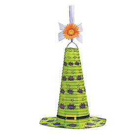 Burton and Burton Halloween Decor Hanging Paper Witch Hat 18” In Green