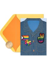 PAPYRUS® Blank Card LGBTQIA+ Pride Jean Jacket With Patches