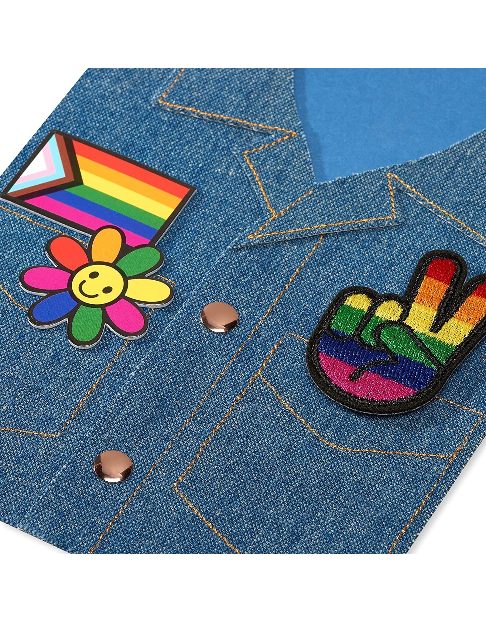 PAPYRUS® Blank Card LGBTQIA+ Pride Jean Jacket With Patches