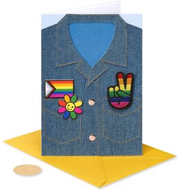 PAPYRUS® Blank Card LGBTQIA+ Pride Jean Jacket With Patches