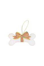 Caspari Ornament Gift Tags 4pk Die-Cut Dog Bone And Bow