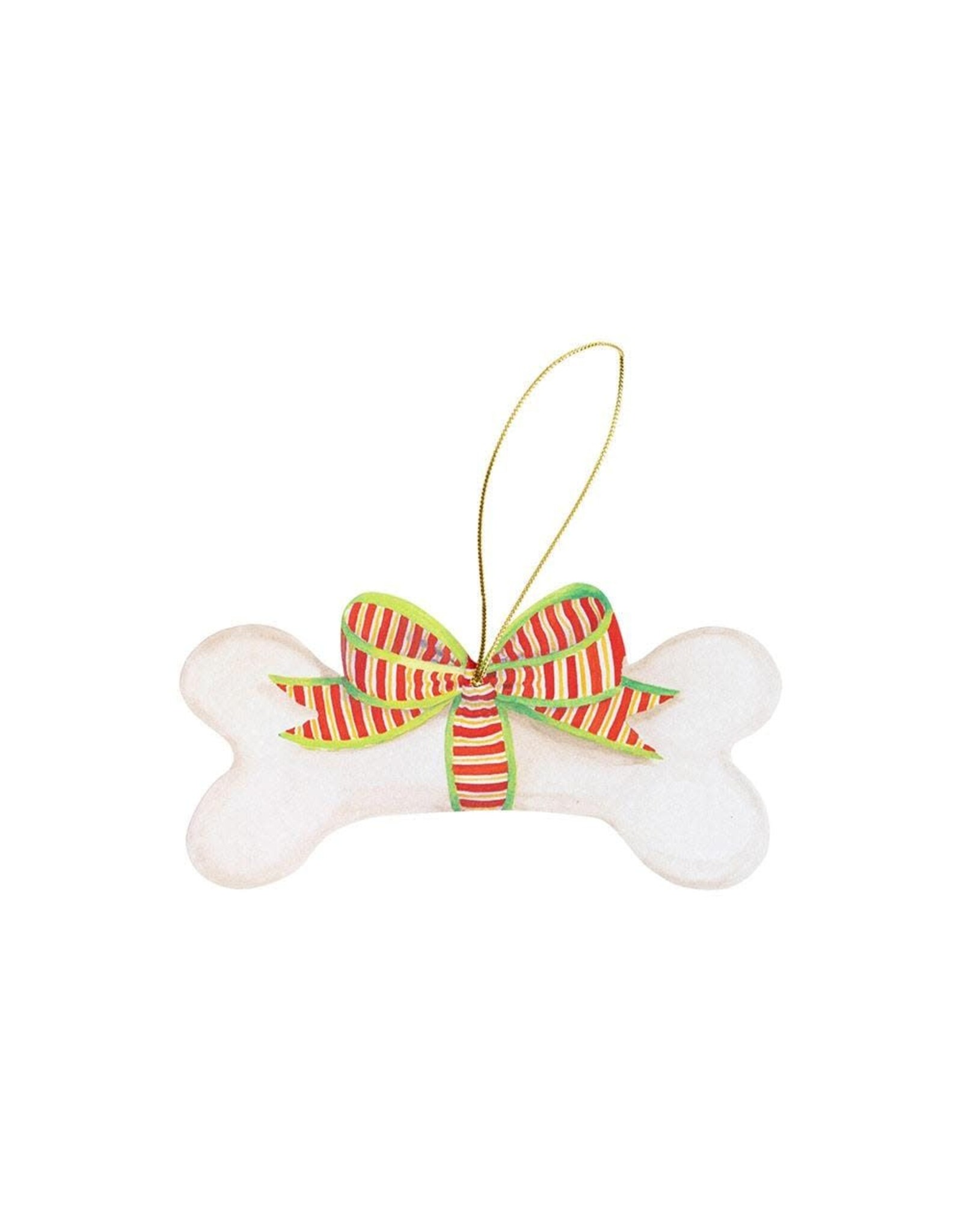 Caspari Ornament Gift Tags 4pk Die-Cut Dog Bone And Bow