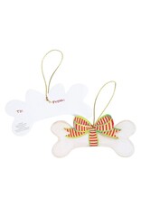 Caspari Ornament Gift Tags 4pk Die-Cut Dog Bone And Bow