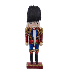 Kurt Adler Christmas Nutcracker Ornament Wood W Glitter 6 Inch -C