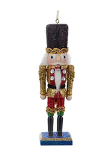Kurt Adler Christmas Nutcracker Ornament Wood W Glitter 6 Inch -F