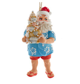 Kurt Adler Beach Santa Christmas Ornament