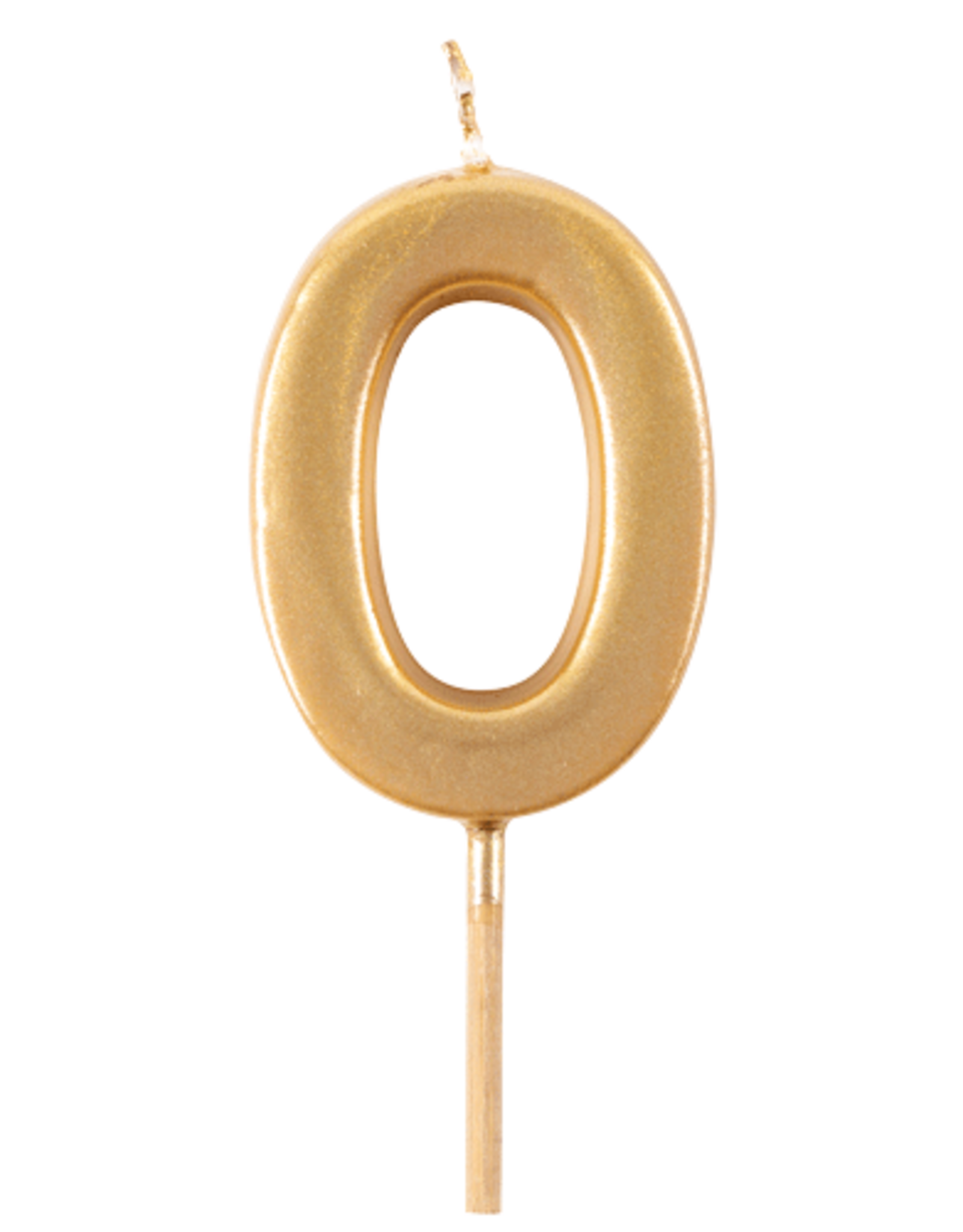 Caspari Number Candles 1PK Number 0 Candle Gold