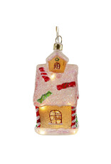 Kurt Adler Illuminated Gems USB LED Lighted Gingerbread House Ornament
