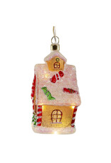 Kurt Adler Illuminated Gems USB LED Lighted Gingerbread House Ornament