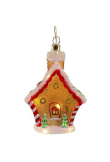 Kurt Adler Illuminated Gems USB LED Lighted Gingerbread House Ornament