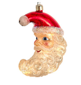 Kurt Adler Illuminated Gems USB LED Lighted Santa Moon Ornament