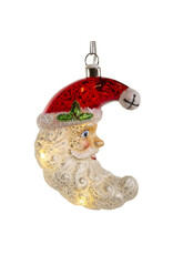 Kurt Adler Illuminated Gems USB LED Lighted Santa Moon Ornament