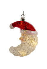 Kurt Adler Illuminated Gems USB LED Lighted Santa Moon Ornament