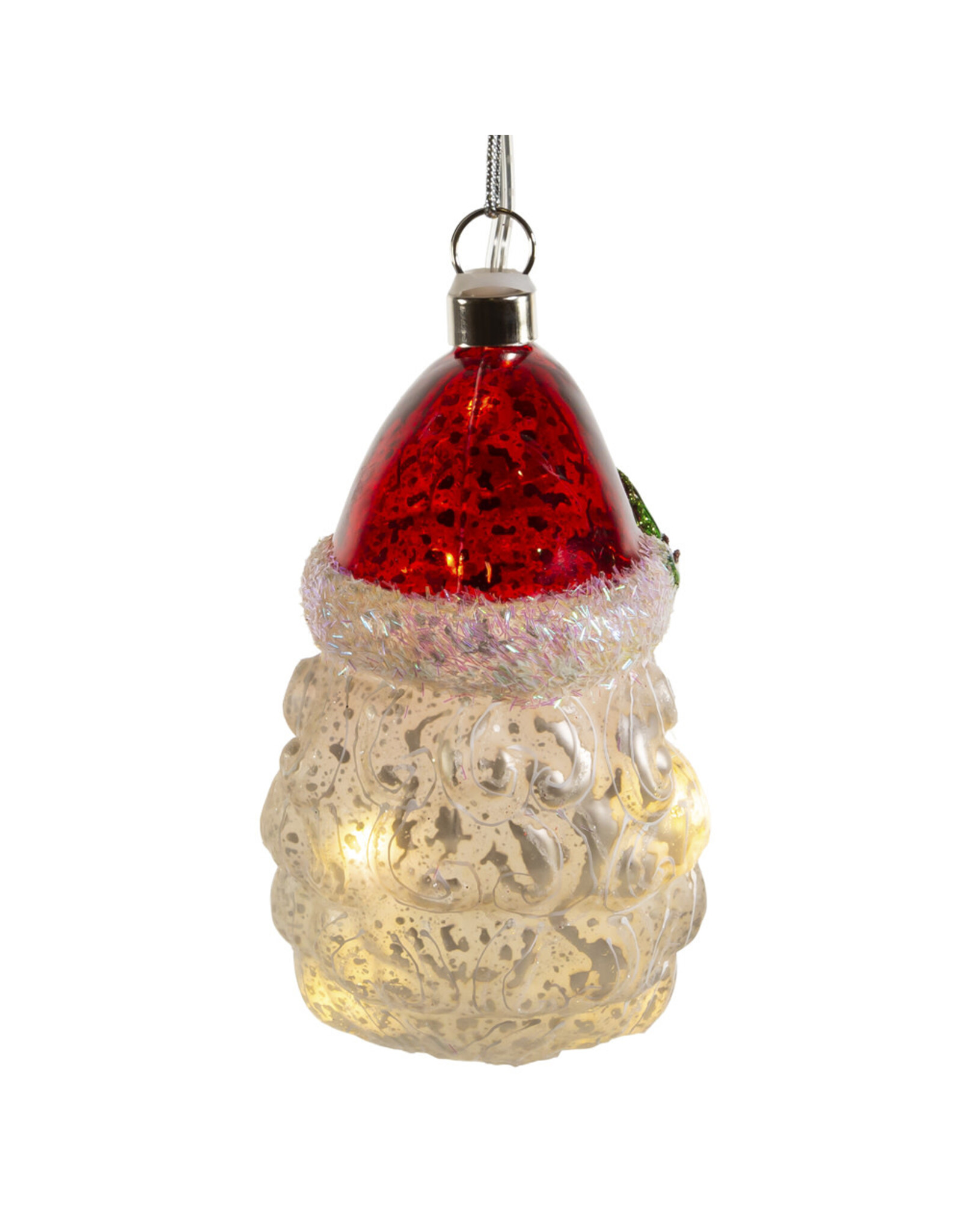 Kurt Adler Illuminated Gems USB LED Lighted Santa Moon Ornament