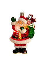 Kurt Adler Illuminated Gems USB LED Lighted Santa Gift Bag Ornament