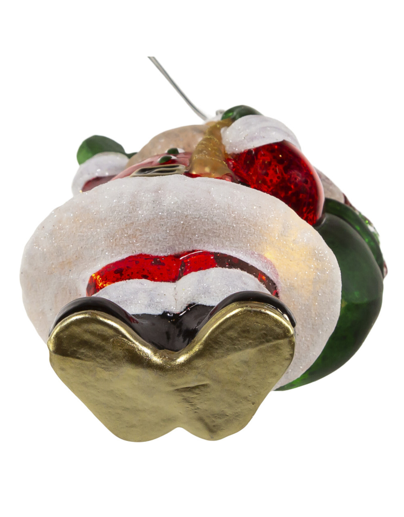 Kurt Adler Illuminated Gems USB LED Lighted Santa Gift Bag Ornament