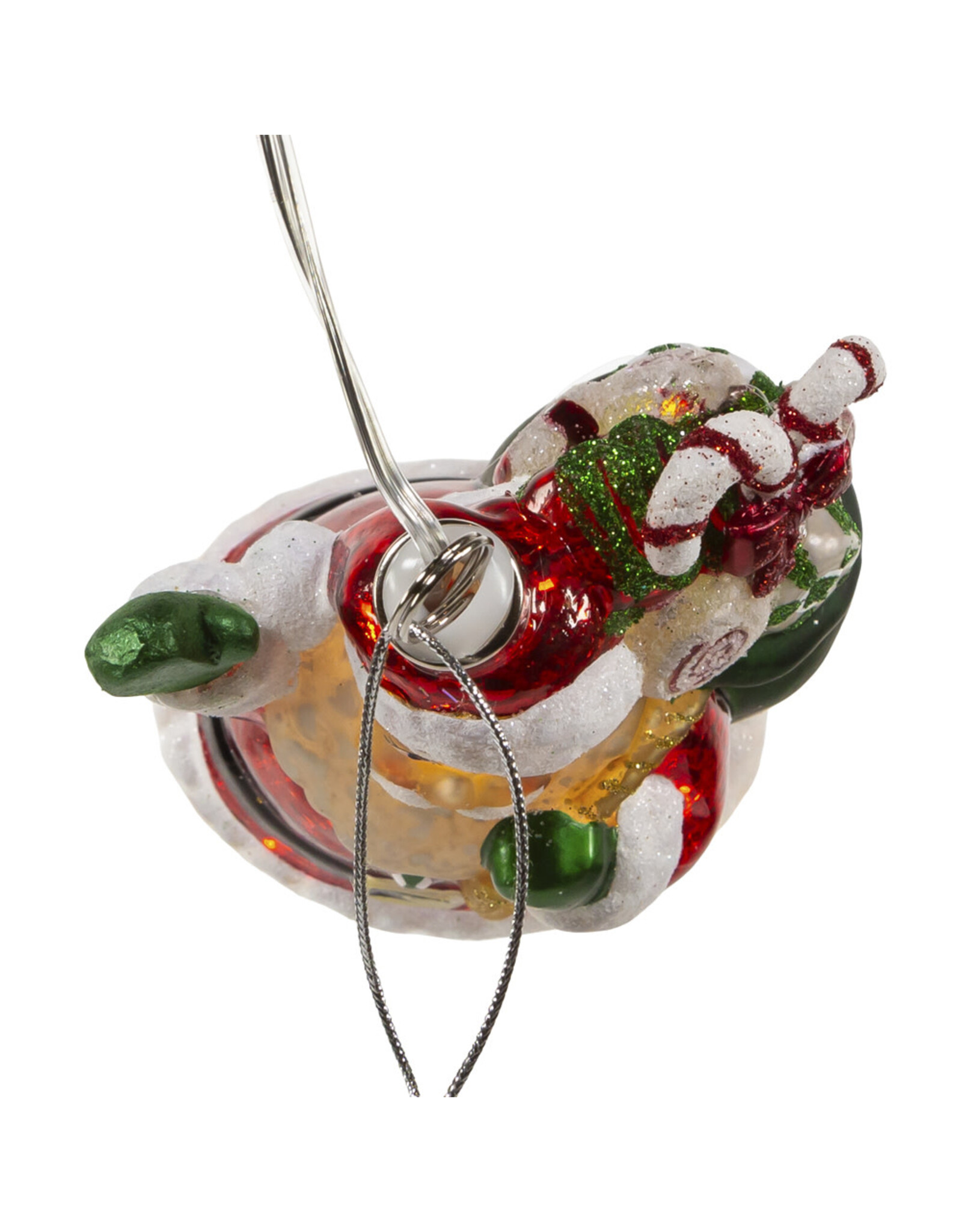 Kurt Adler Illuminated Gems USB LED Lighted Santa Gift Bag Ornament