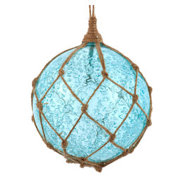 Kurt Adler Glass Blue Buoy Style Ornament 100mm