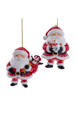 Kurt Adler Jovial Santa Ornaments 2 Assorted