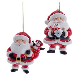Kurt Adler Jovial Santa Ornaments 2 Assorted