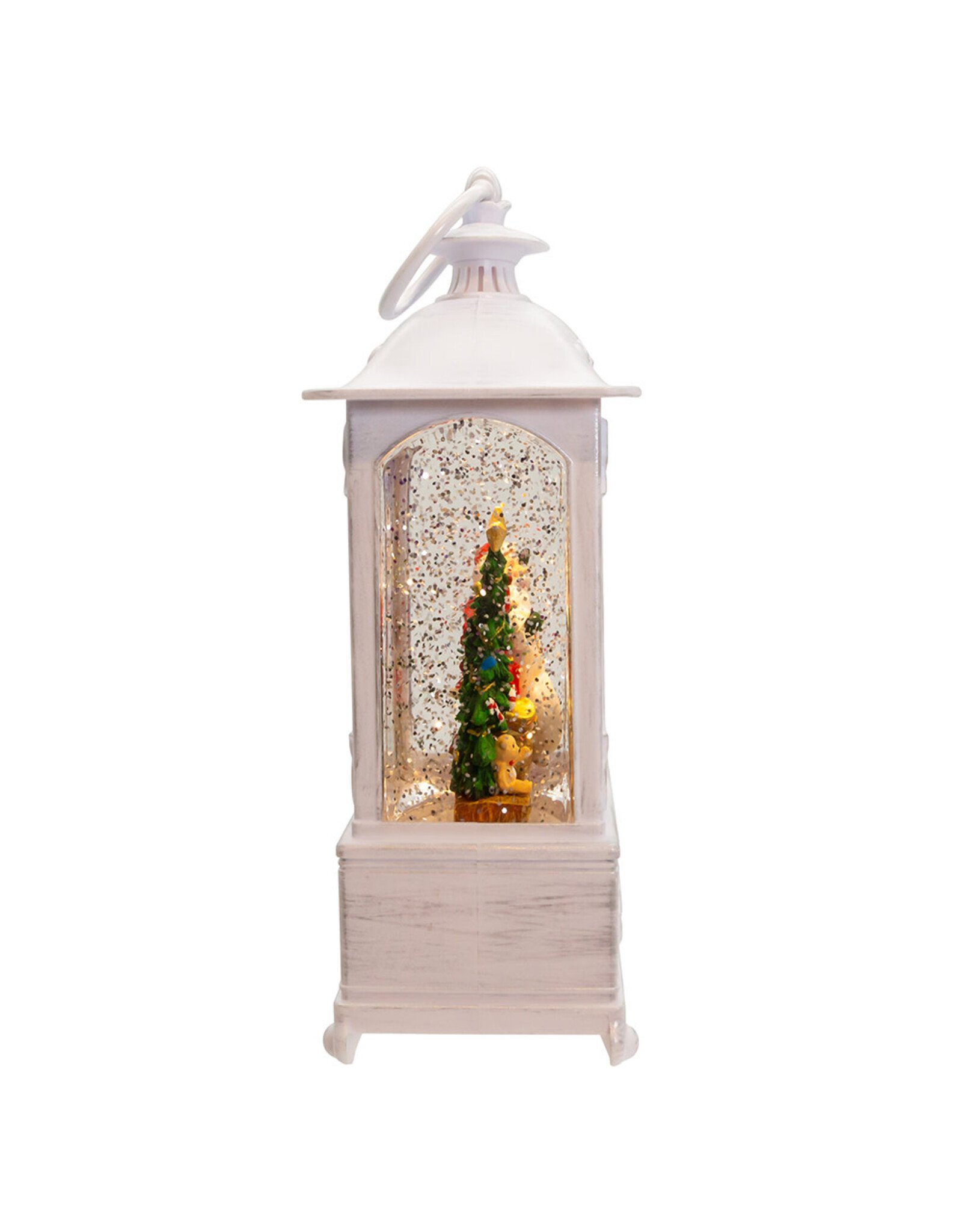 Kurt Adler Snow Globe Water Lanterns LED Santa W Gifts 10 Inch B/O