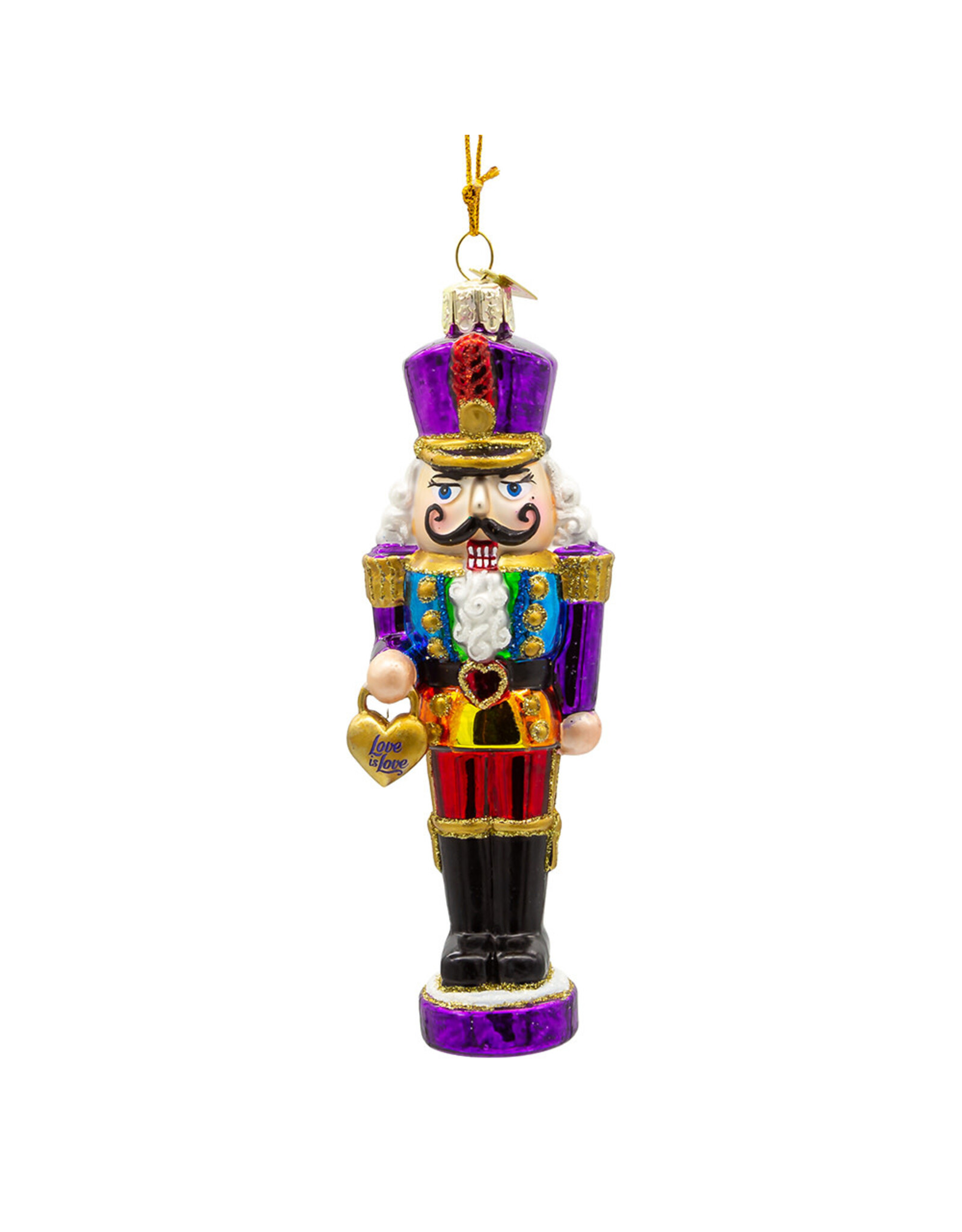 Kurt Adler Noble Gems Pride Nutcracker Glass Ornament