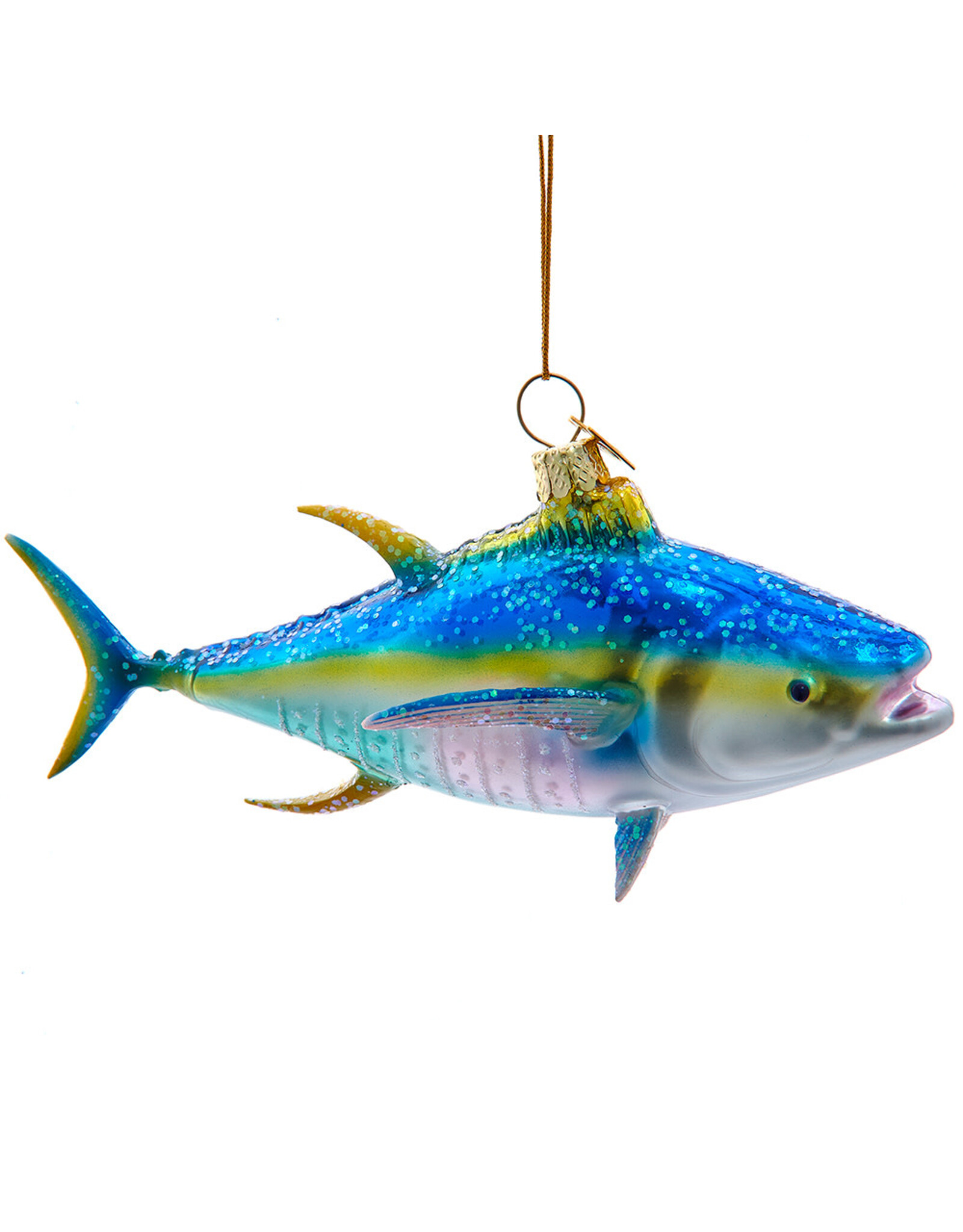 Kurt Adler Nobel Gems Yellowfin Tuna Glass Ornament