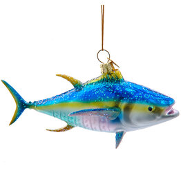 Kurt Adler Nobel Gems Yellowfin Tuna Glass Ornament